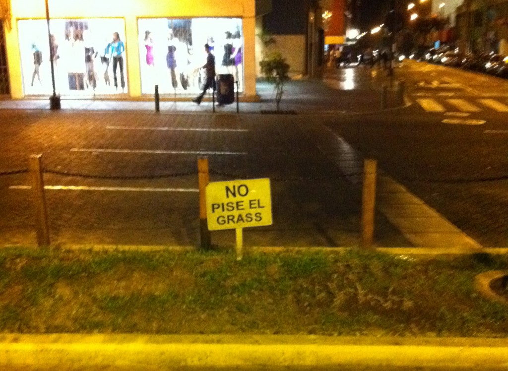 Spanglish Example Photo: NO PISE EL GRASS