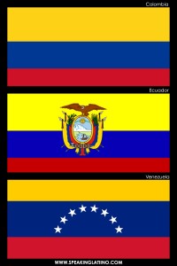 Hispanic Flags With Similar Flags from Around the World: Colombia, Ecuador and Venezuela