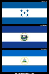Hispanic Flags With Similar Flags from Around the World: Honduras, El Salvador and Nicaragua