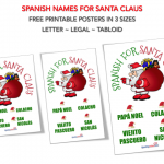 Spanish for Santa Claus Printable Poster