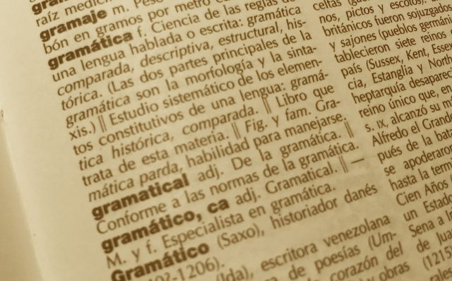 Spanish Word for Grammar