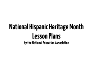 Lesson Plan For Hispanic Heritage Month