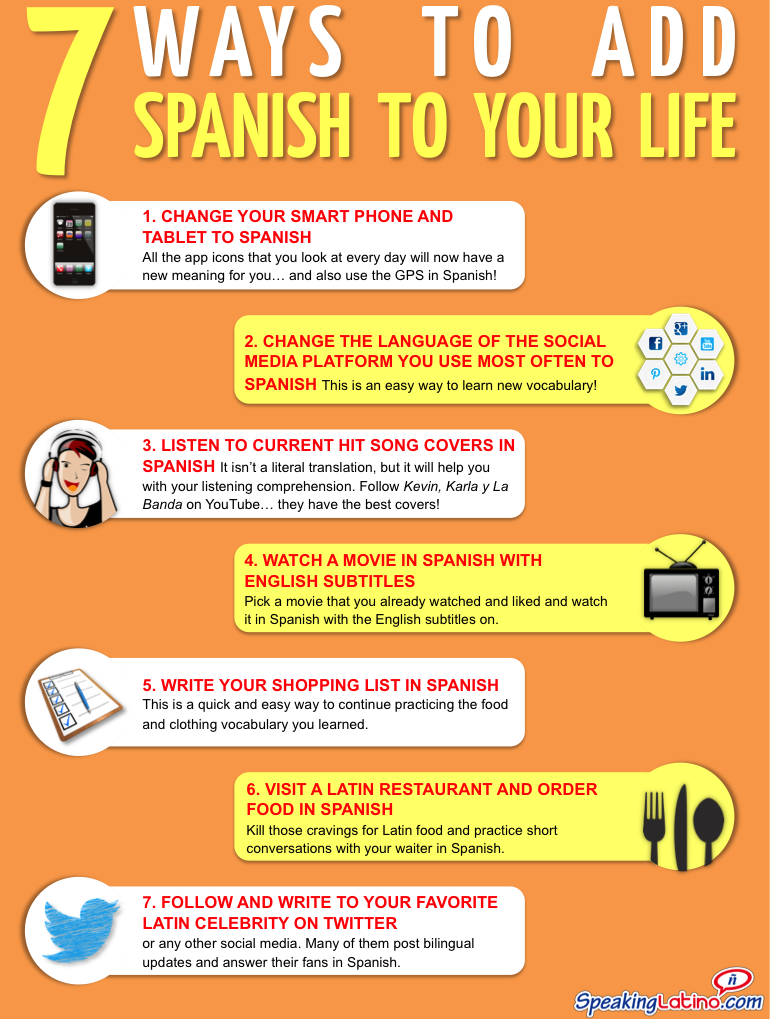7 Ways to Add Spanish to Your Life [INFOGRAPHIC]