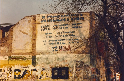 Argentina Spanish Street Slang Graffiti Accuses the United States