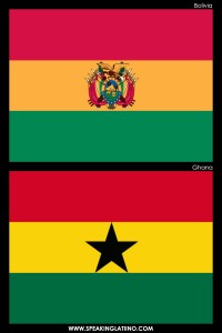Hispanic Flags With Similar Flags from Around the World: Boliva and Ghana