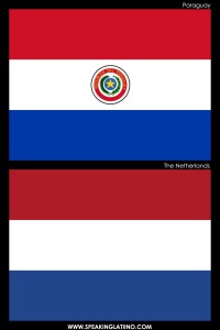 Hispanic Flags With Similar Flags from Around the World: Paraguay and The Netherlads
