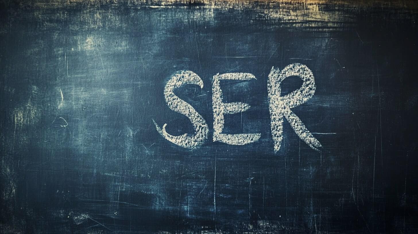 The word ser written on a blackboard with chalk’