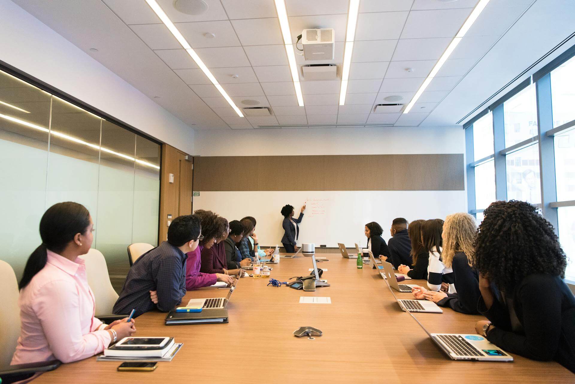 Business meeting in a conference room